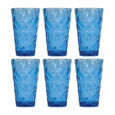 Round Blue Polycarbonate High-Ball dia.3.5" h:5.5" 14 oz. (Set of 6)